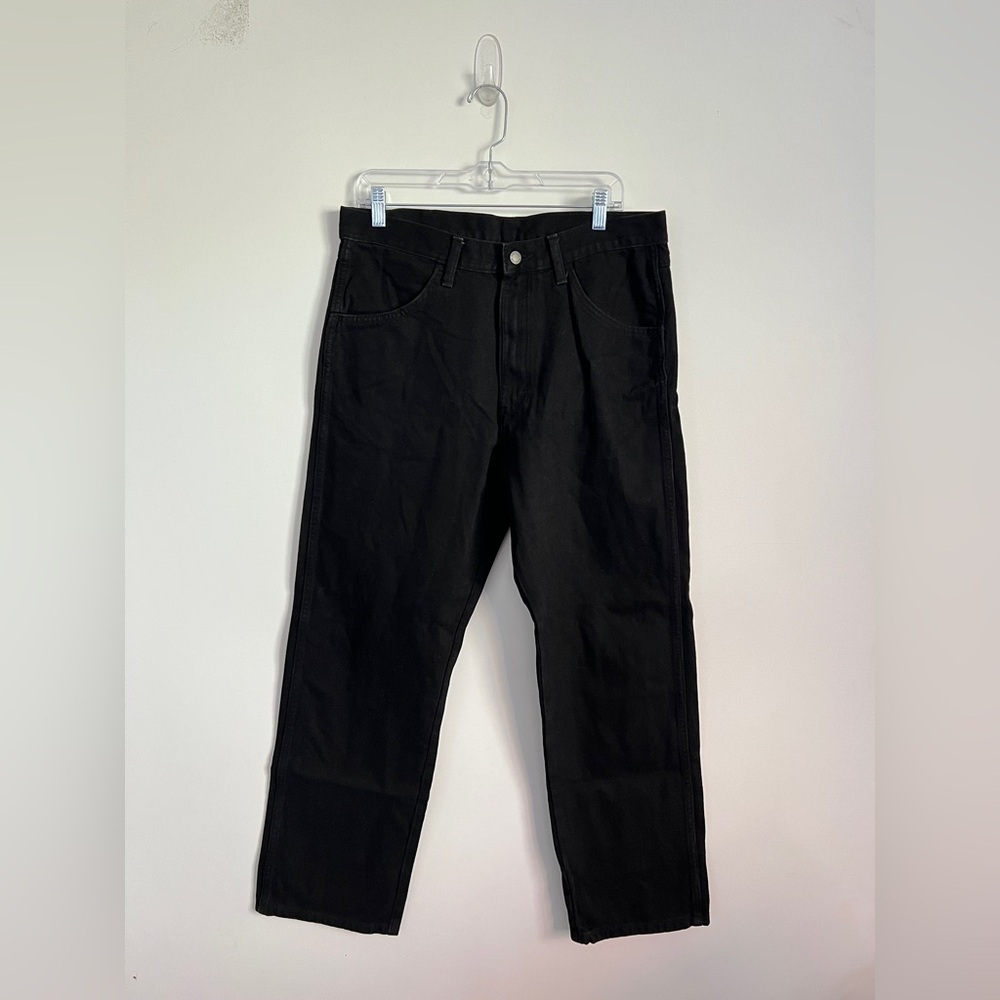 Rustler Jeans Black Cotton Denim Straight Leg Men’s Size 34x30